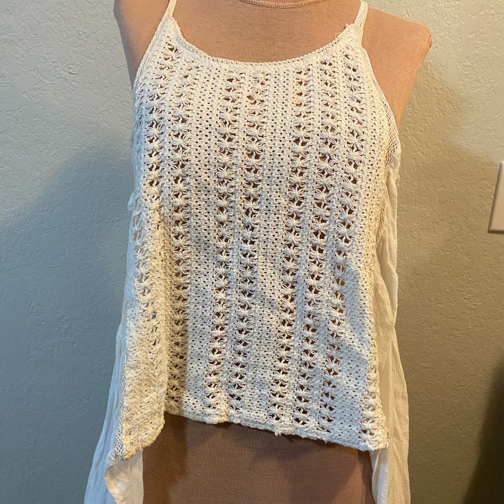 Poof Ivory Crochet Tank